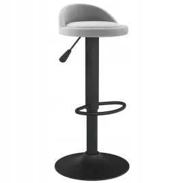 stolek-barowy-jasnoszary-obity-aksamitem