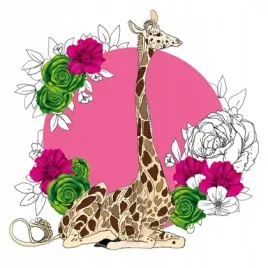 karnet-swarovski-kwadrat-cl1427-zyrafa-kwiaty-clear-creations