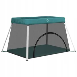 kojec-dla-dziecka-z-materacem-zielony-lniana-tka