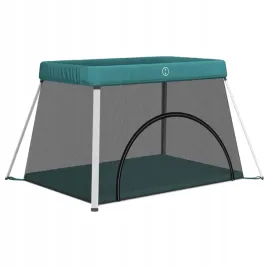 kojec-dla-dziecka-z-materacem-zielony-lniana-tka