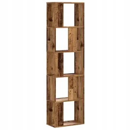 5-poziomowy-regal-na-ksiazki-stare-drewno-45x235x1625-cm