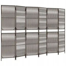 parawan-6-panelowy-brazowy-polirattan