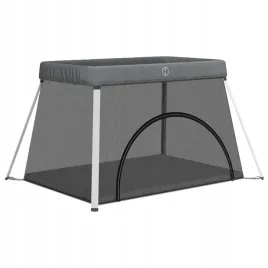 kojec-dla-dziecka-z-materacem-ciemnoszary-lniana