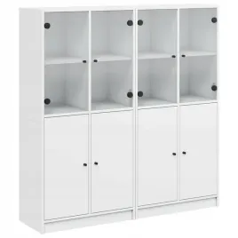 biblioteczka-z-drzwiczkami-biala-136x37x142-cm