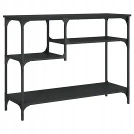 stolik-konsolowy-z-polkami-czarny-100x35x75-cm