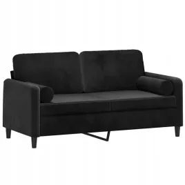 2-osobowa-sofa-z-poduszkami-czarna-140-cm-aksam