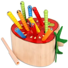 zlap-robaczka-robaka-gra-magnetyczna-drewniane-jablko-montessori