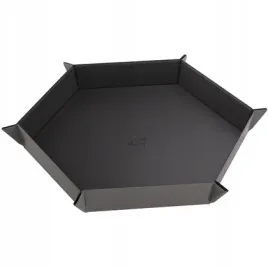 gamegenic-magnetic-dice-tray-hexagonal-black-gray