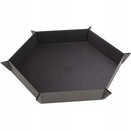 gamegenic-magnetic-dice-tray-hexagonal-black-gray