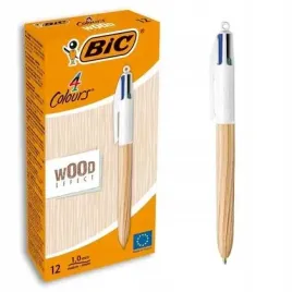 dlugopis-4-colours-wood-style-mix-ast-12szt-bic