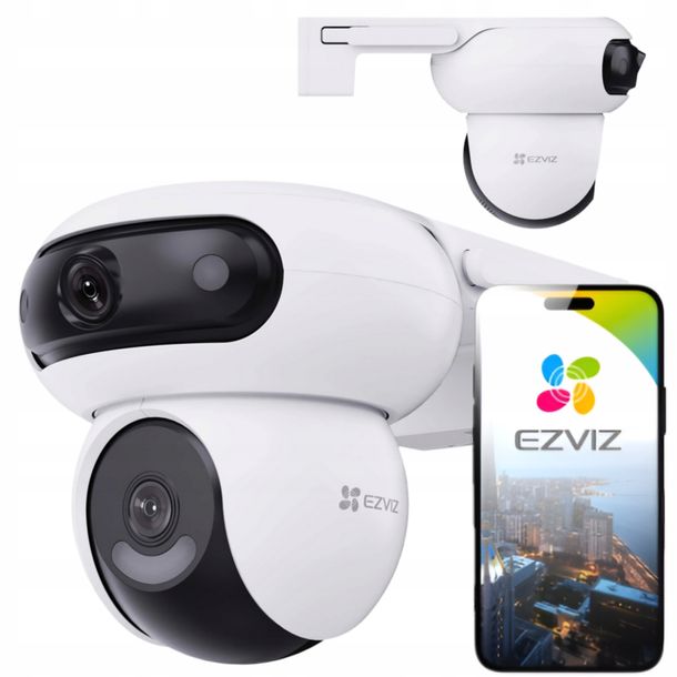 Kamera IP Podwójna OBROTOWA Zewnętrzna Dual 2x4Mpx AI Autotracking