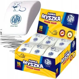 gumka-do-scierania-mazania-olowka-myszka-astra-szkolna-biala-miekka-18szt