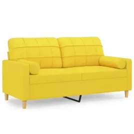 2-osobowa-sofa-z-poduszkami-jasnozolta-140-cm