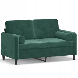 2-osobowa-sofa-z-poduszkami-ciemnozielona-120-cm