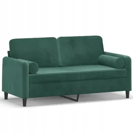 2-osobowa-sofa-z-poduszkami-ciemnozielona-140-cm
