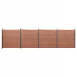 zestaw-paneli-ogrodzeniowych-brazowy-699x186-cm-wpc