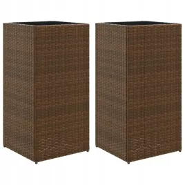 donice-ogrodowe-2-szt-brazowe-40x40x80-cm-rattan-pe