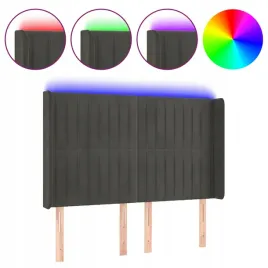 zaglowek-do-lozka-z-led-ciemnoszary-147x16x