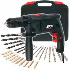 wiertarka-udarowa-850w-1021-skil-walizka-26-wiertel-i-bitow