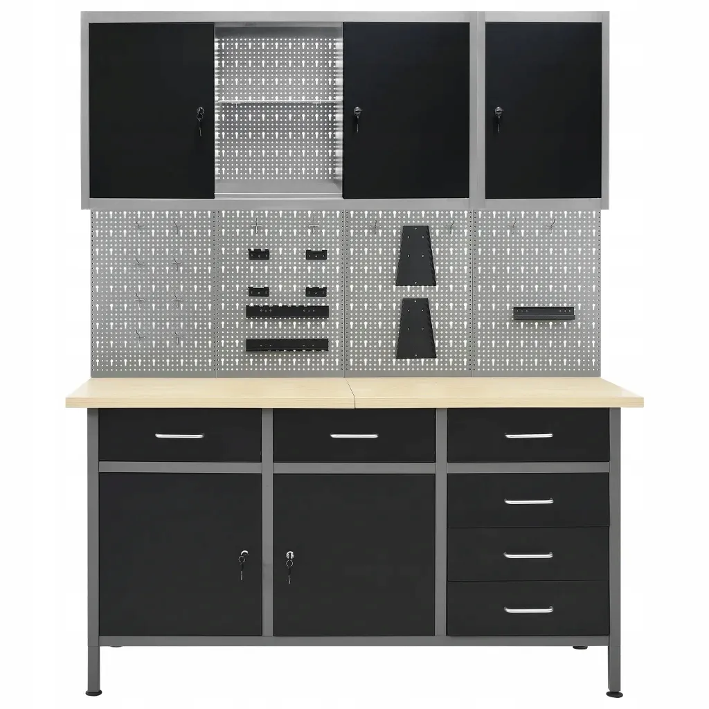 stol-roboczy-z-4-panelami-sciennymi-i-2-szafkami