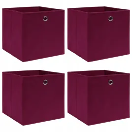 pudelka-4-szt-ciemnoczerwone-32x32x32-cm-tka