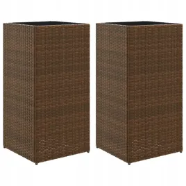 donice-ogrodowe-2-szt-brazowe-40x40x80-cm-rattan-pe