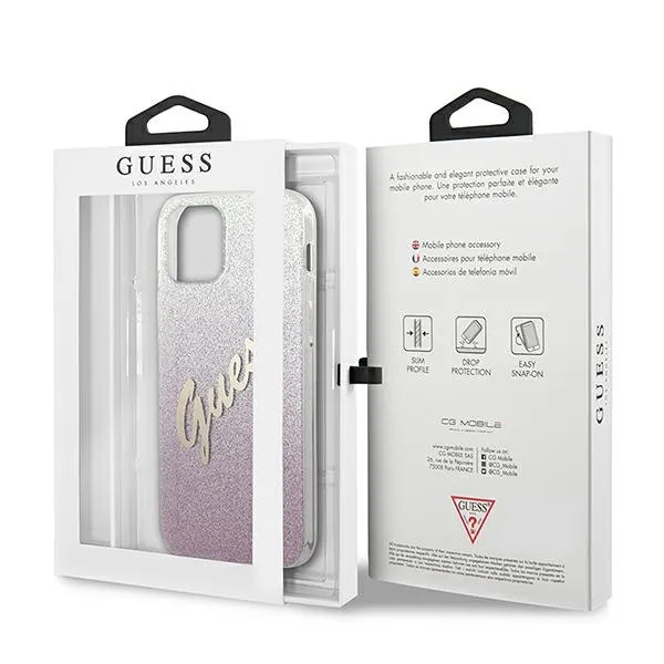guess-guhcp12spcuglspi-iphone-12-mini54-rozowy-pink-hardcase-glitter-grad-stan-nowy