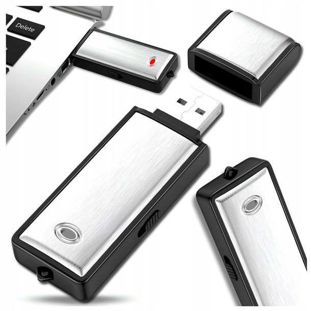 ﻿MINI DYKTAFON SZPIEGOWSKI PENDRIVE 16 GB PODSŁUCH PLUSKWA DETEKCJA GŁOSU