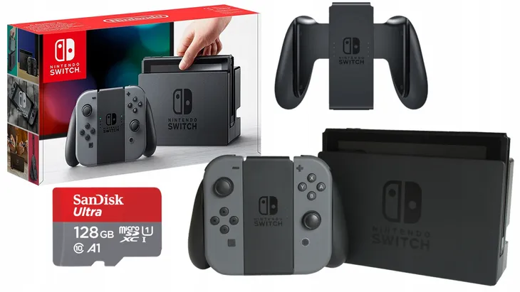 Konsola Nintendo Switch Szary Grey v2 Komplet + 128gb