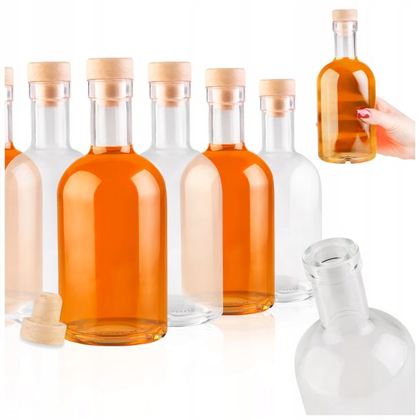 ﻿ZESTAW 50x Butelki szklane TADEK 0,5 L 500 ml na NALEWKI WINO WÓDKĘ + KORKI-Zdjęcie-0