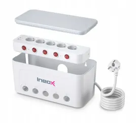 listwa-zasilajaca-organizer-na-przewody-5x-ac-4x-usb-ineox-lzo-1w-bialy