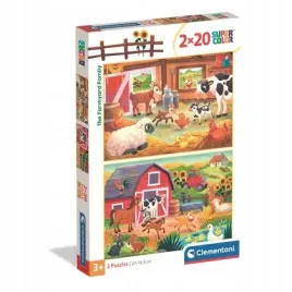 puzzle-2x20-super-kolor-the-farmyard-family-24818-clementoni