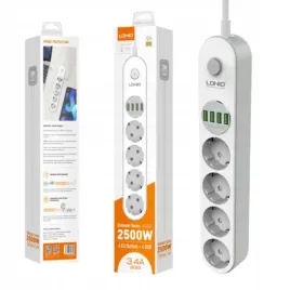ldnio-listwa-zasilajaca-przedluzacz-4-gniazdami-ac-4-porty-usb-z-kablem-2m
