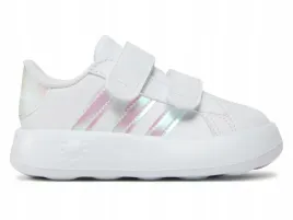 buty-dzieciece-adidas-grand-court-id5265-biale-rzepy-blyszczace-paski-265