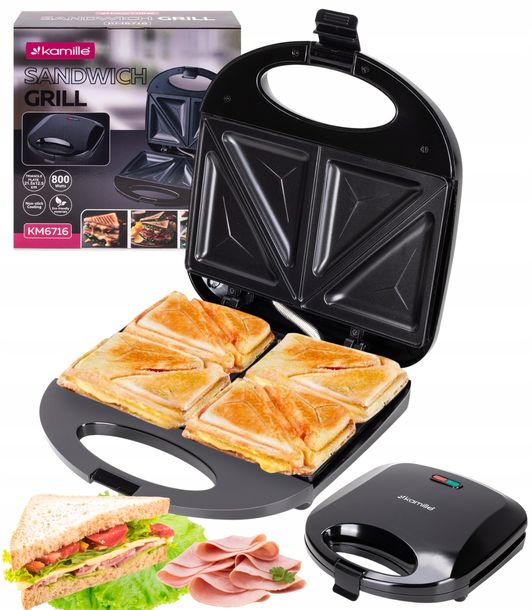 ﻿OPIEKACZ DO KANAPEK TOSTÓW SANDWICH TOSTER GRILL ELEKTRYCZNY KAMILLE