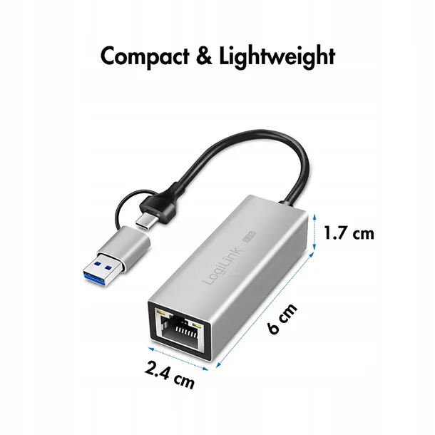 adapter-logilink-ethernet-rj-45-2500-mb-s-rodzaj-portow-ethernet-rj-45