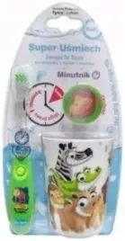 dr-scott-zestaw-szczoteczka-do-zebow-z-minutnikiem-kubek-oslonka-zielony