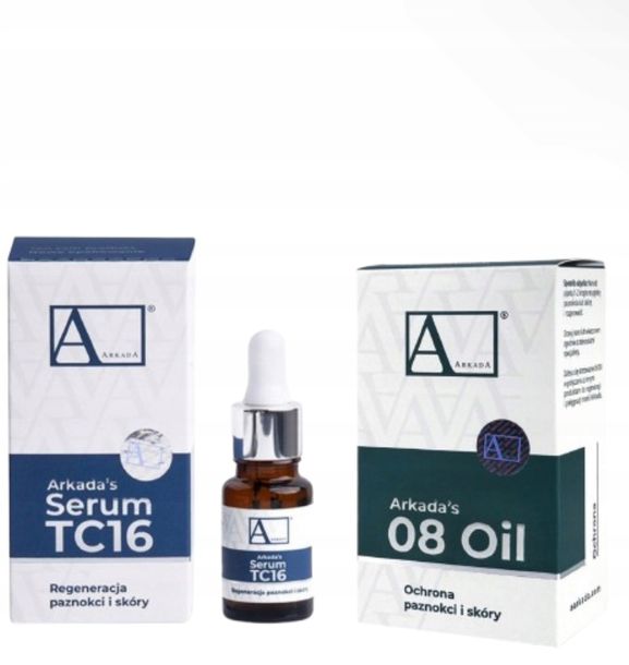 ﻿ARKADA SERUM TC16 11 ml. + 08 OIL płyn ochronny 30 ml. + 4X Próbki Arkada.