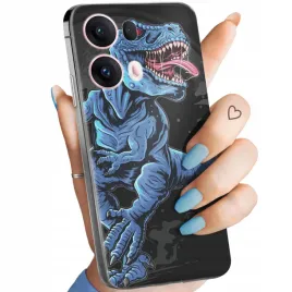 etui-do-oppo-reno13-wzory-dinozaury-reptilia-prehistoryczne-obudowa-case