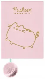 notes-pluszowy-a5-96k-linia-pusheen-rozowy-gold