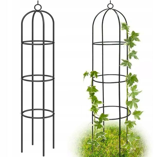 PERGOLA OGRODOWA METALOWA TARASOWA DZWON 40x40x190 cm PODPORA NA KWIATY