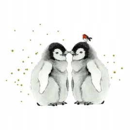 karnet-zlocony-kw-pingwinki-i-ptaszek