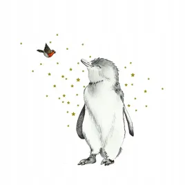 karnet-zlocony-kw-pingwin-i-ptaszek