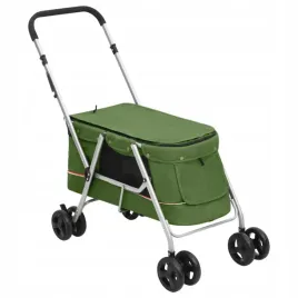 vidaxl-skladany-wozek-dla-psa-zielony-100x49x96-cm-lniana-tkanina