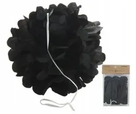 ozdoba-papierowa-pompon-czarna-25cm-3szt