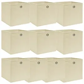 vidaxl-pudelka-10-szt-kremowe-32x32x32-cm-tkanina