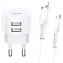 usams-ladowarka-sieciowa-2xusb-t20-21a-usb-c-biala-fast-charging