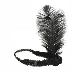 godan-opaska-retro-z-piorem-czarna-cekinowa-elastyczna