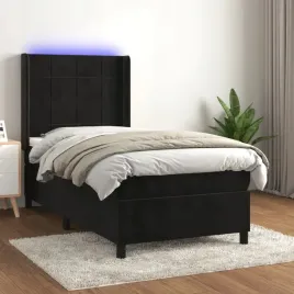 vidaxl-lozko-kontynentalne-z-materacem-i-led-czarny-aksamit-100x200cm