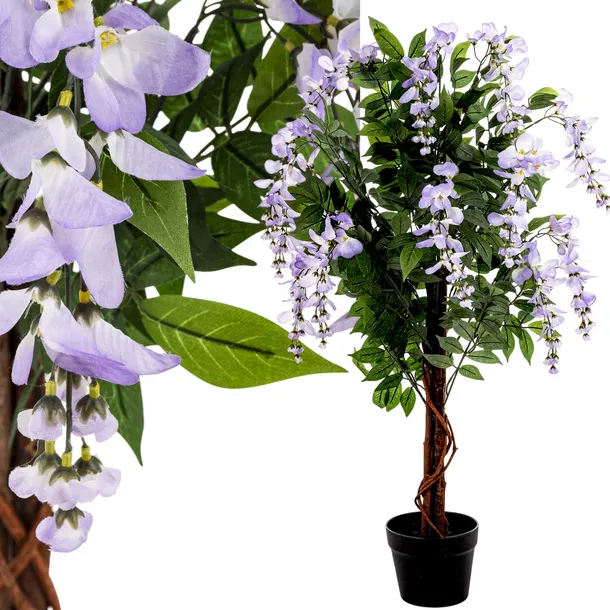 Sztuczna fioletowa wisteria drzewko w doniczce dua rolina kwiat kaskadowy   251531397 - ERLI.pl